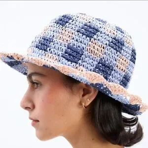 Damson Madder | Accessories | Damson Madder Gingham Straw  display picture 1
